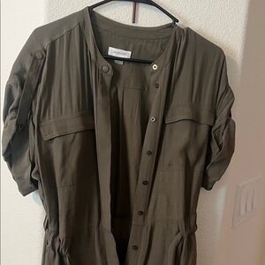 Calvin Klein Khaki Button-Up Dress